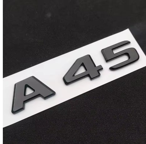 A45 AMG Turbo 4Matic Gloss Black Badge Emblem A Class Mercedes