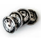 4x VAUXHALL ALLOY WHEEL CENTRE HUB CAPS BLACK-CHROME 60mm ADAM CORSA ASTRA VXR