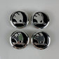 4x 56mm Wheel Centre Caps Black Chrome for Skodas Octavia Fabia Scala VRS