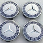 4x Blue Mercedes Benz Alloy Wheel Centre Caps 75mm Badges Hub Emblem
