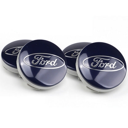 4X Blue or Black Ford Fits Most Models 54mm Alloy Wheel Centre Caps Focus Fiesta Ka Kuga