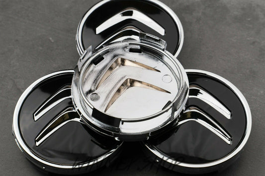 4x Citroen Alloy Wheel Centre Hub Caps in Black C1 C3 C4 DS3 60mm