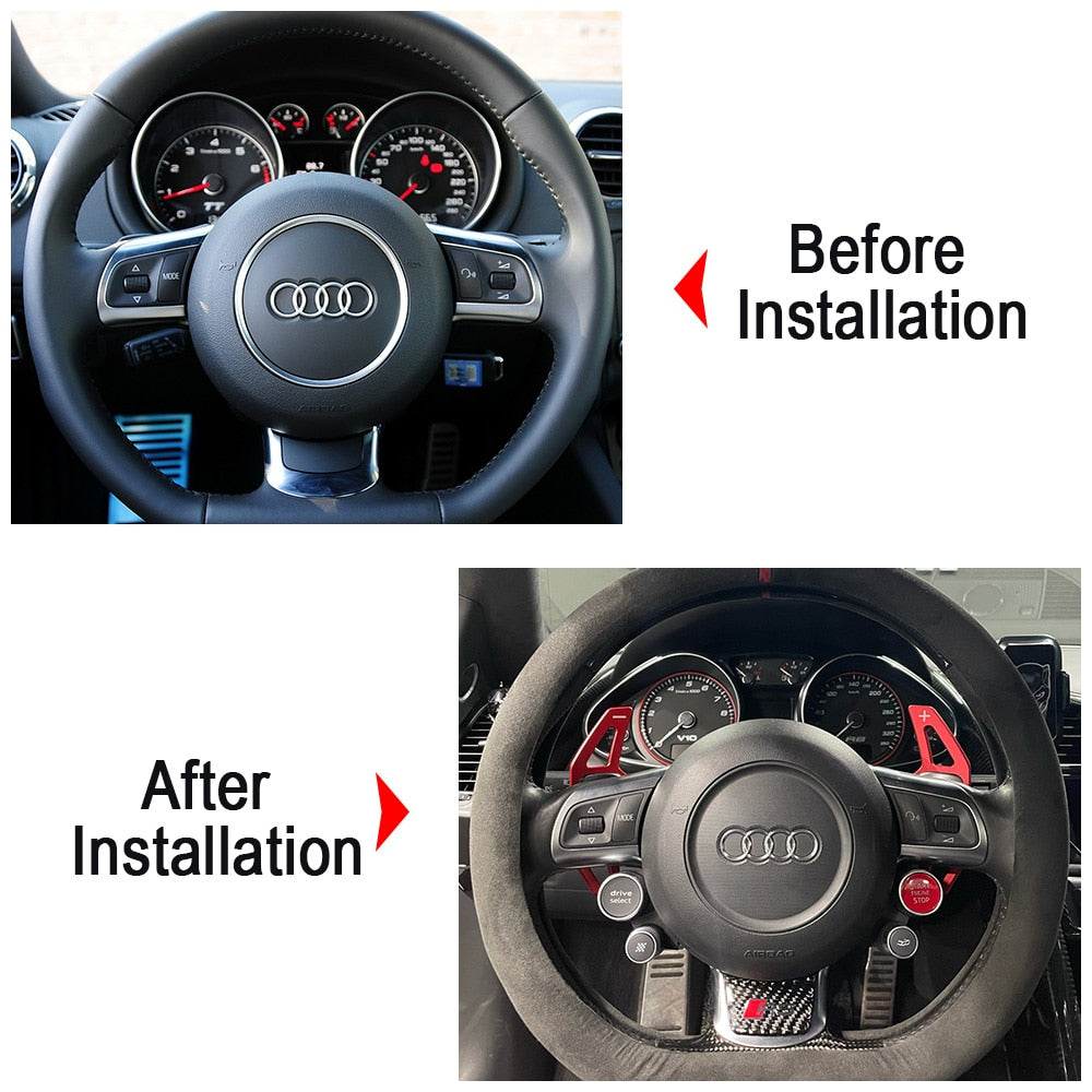 Car Steering Wheel Paddle Extension Shifters Shift Sticker Decoration For Audi Q7 2006 2007 2008 2009 2010 2011 2012 2013 2014