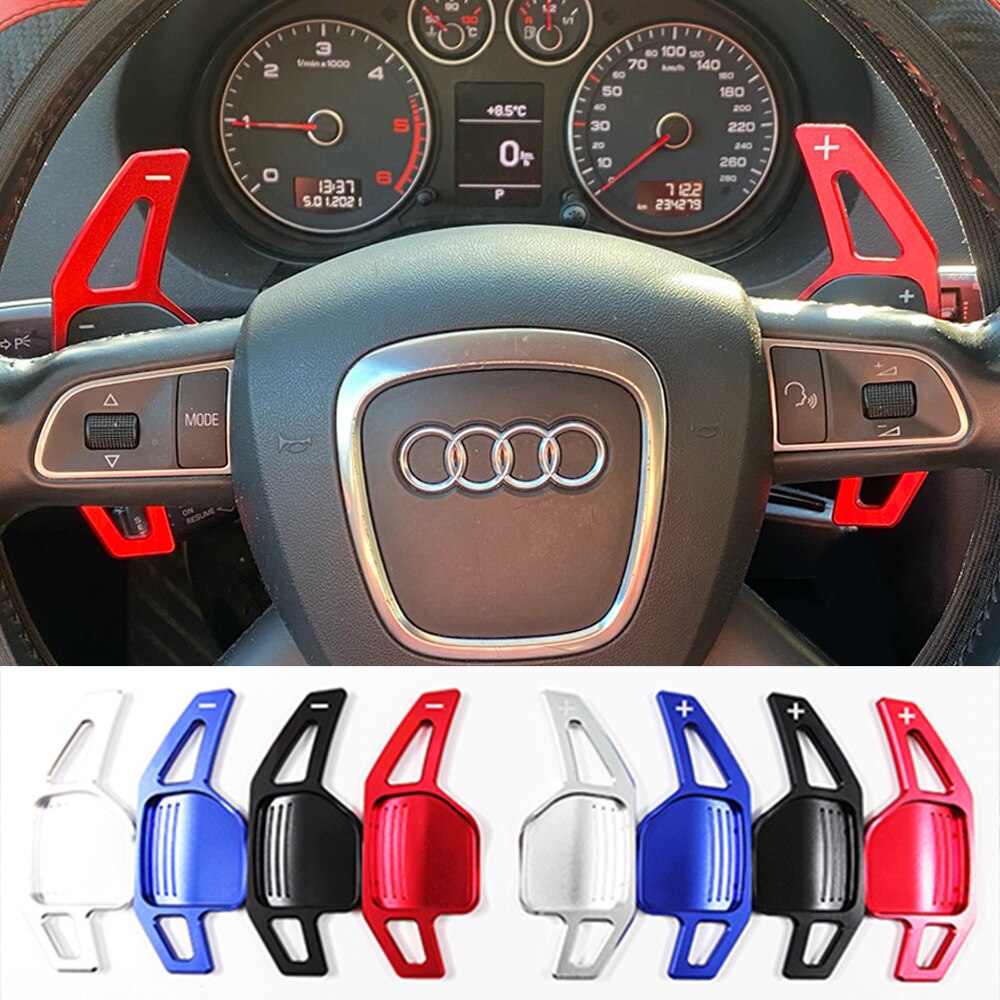 Car Steering Wheel Paddle Extension Shifters Shift Sticker Decoration For Audi Q7 2006 2007 2008 2009 2010 2011 2012 2013 2014