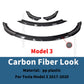 Front Bumper Lip Chin Carbon Fiber Body Kit Spoiler Deflector Tuning Accessories For Tesla Model 3 Y 2017 2018 2019 2020 2021