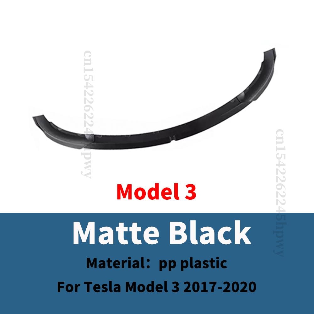 Front Bumper Lip Chin Carbon Fiber Body Kit Spoiler Deflector Tuning Accessories For Tesla Model 3 Y 2017 2018 2019 2020 2021