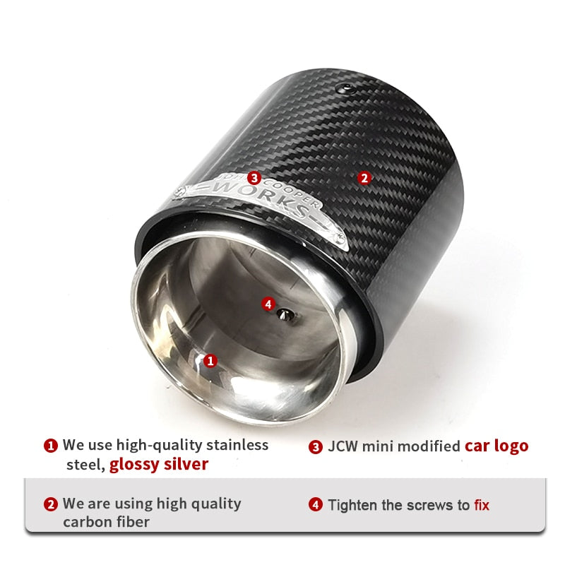 Carbon Fiber Mini Exhaust Tip Muffler Tips Fit for R55 R56 R57 R58 R59 R60 R61 F54 F55 F56 F57 F60 mini Cooper