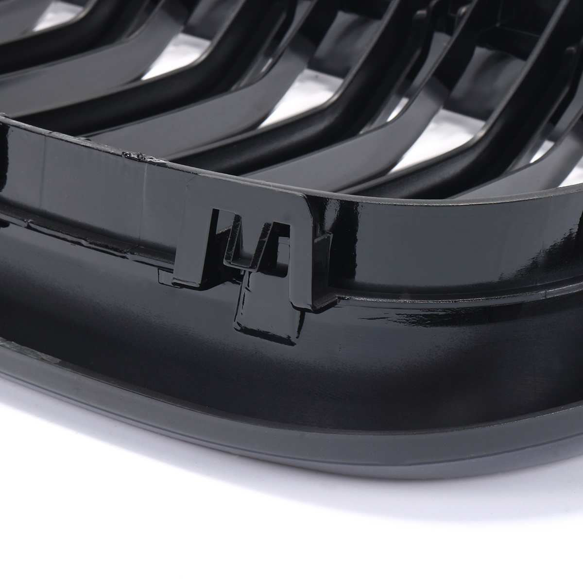 1 Pair Car Glossy/Matte Black Front Bumper Double 2 Slat Kidney Grilles For BMW F15 F16 X5 X6 F85 F86 X5M X6M 2014-2017 Grilles