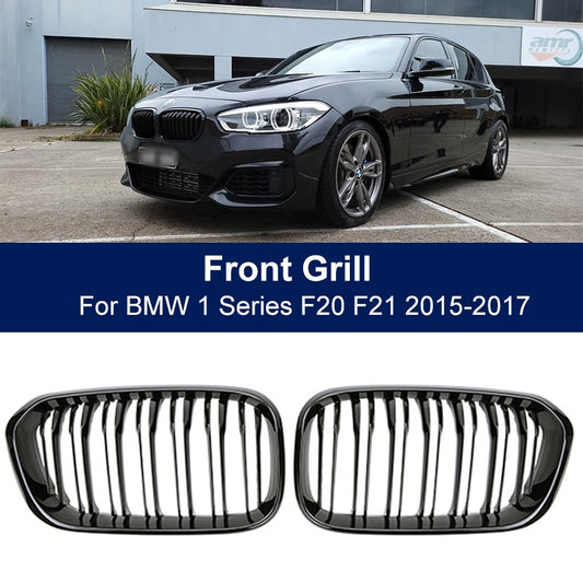 Car Front Bumper Grilles Kidney Racing Grill For BMW 1 Series F20 F21 LCI 120i 2016 2017 Double Slat Replacement Grille