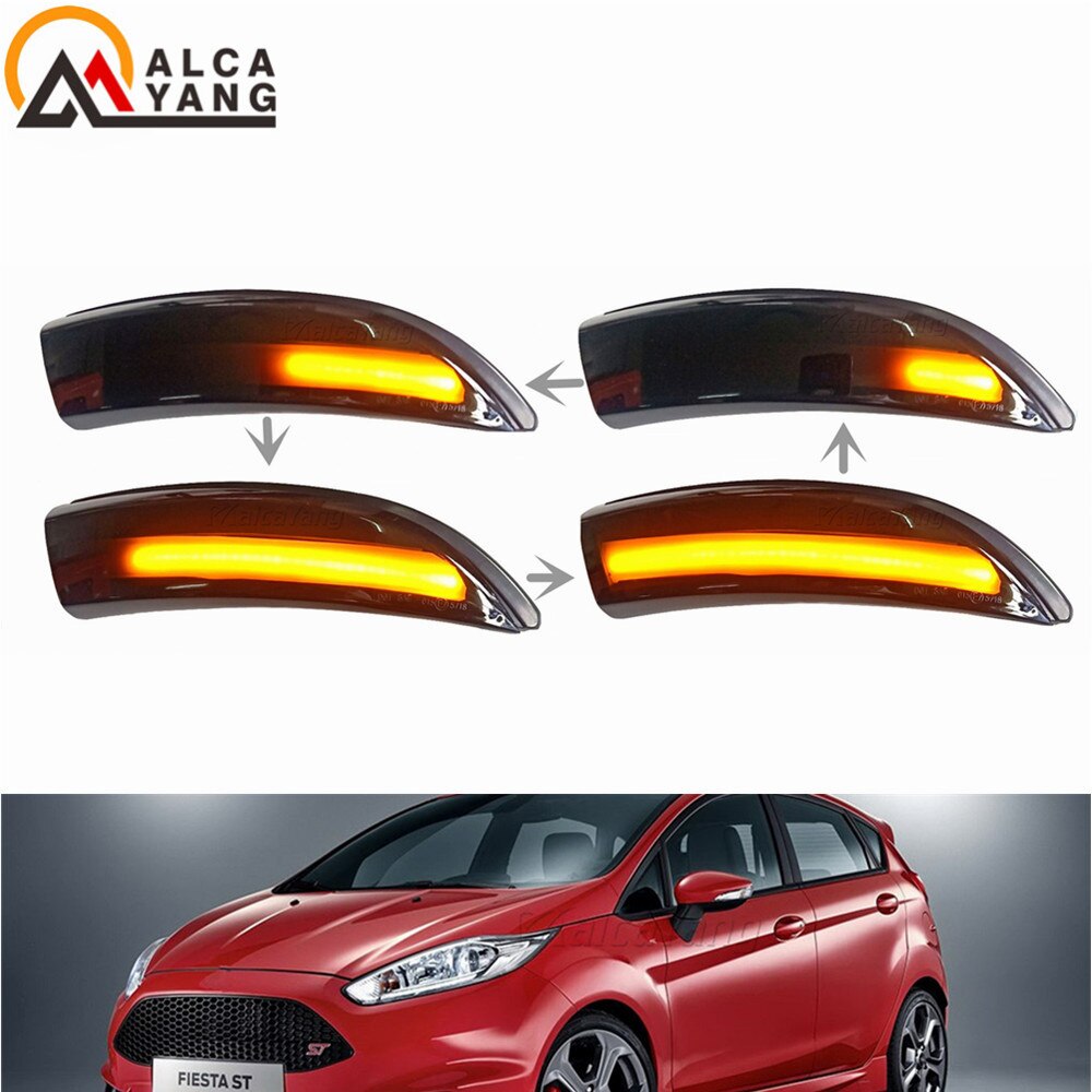 For Ford Fiesta Mk7 2008-2017 For Ford B-Max 2012-2017 2 Pieces Dynamic Blinker LED Turn Signal Lights Side Mirror indicator