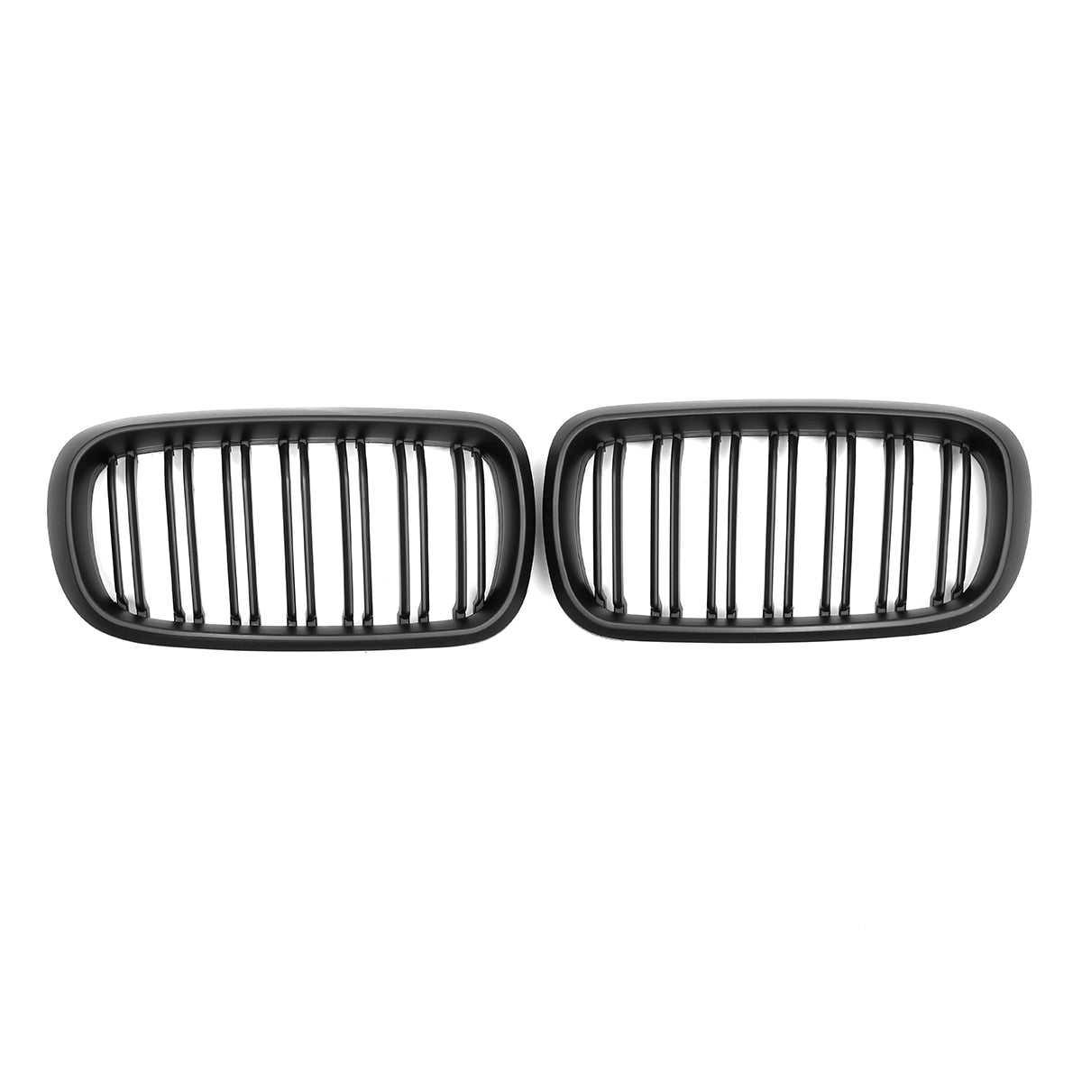 1 Pair Car Glossy/Matte Black Front Bumper Double 2 Slat Kidney Grilles For BMW F15 F16 X5 X6 F85 F86 X5M X6M 2014-2017 Grilles