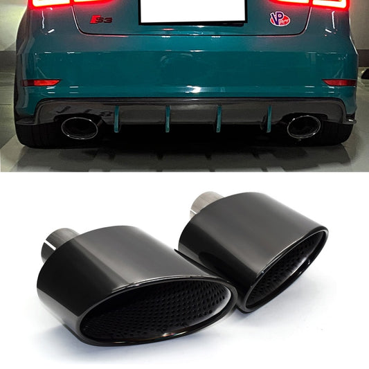 1 Pair Exhaust Tip For Audi A4 A5 A6 A7 Up To RS4 RS5 RS6 RS7 Muffler Tip Tailpipe For Audi Stainless Steel Exhaust Pipe