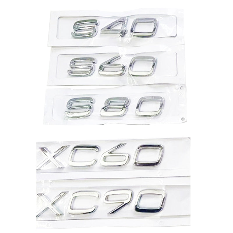 3D ABS Black Car Emblem Sticker For Volvo Letters On The Trunk XC60 XC90 S60 V40 V50 V60 C30 S80 S40 XC40 XC70 S90 Accessories