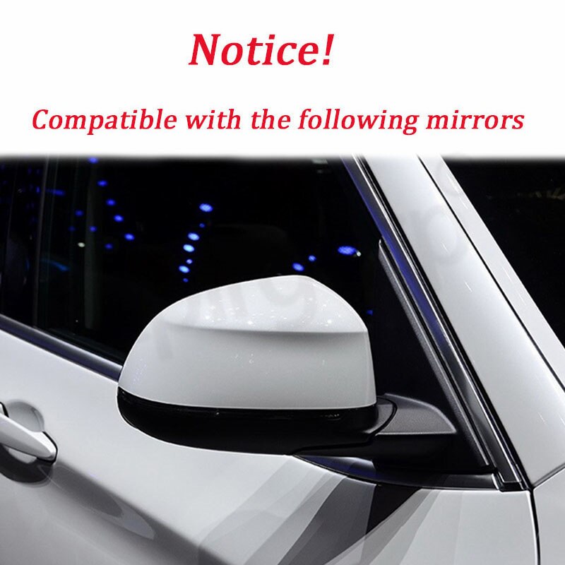 Auto Car Rear View Side Mirror Cover Trim for BMW F25 X3 F26 X4 F15 X5 F16 X6 2014 2015-2018 Bright black Carbon Fiber Style