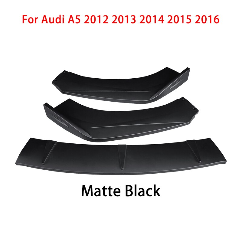 Car Front Bumper Splitter Lip Body Kit Spoiler Diffuser Deflector Carbon Fiber Look Accessories For Audi A5 2012 2014 2015 2016