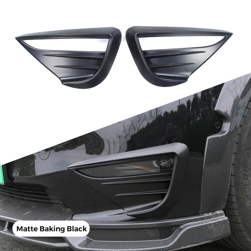 Tesla Model Y Fog Lamp Spoiler Blade Trim Protective Cover Woof Tooth Wind Knife ABS Decoration Sticker Car Accessories