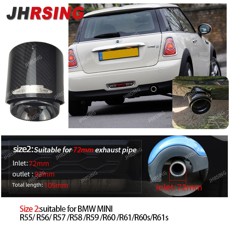 Carbon Fiber Mini Exhaust Tip Muffler Tips Fit for R55 R56 R57 R58 R59 R60 R61 F54 F55 F56 F57 F60 mini Cooper