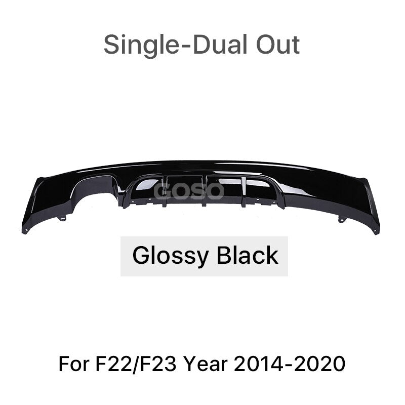 Carbon Fiber M Performance M Sport M Tech Rear Diffuser Bumper Body Kit For BMW 2 Series F22 F23 2014-2020 Glossy Black