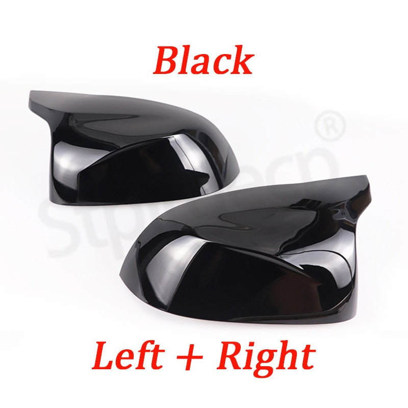 Auto Car Rear View Side Mirror Cover Trim for BMW F25 X3 F26 X4 F15 X5 F16 X6 2014 2015-2018 Bright black Carbon Fiber Style