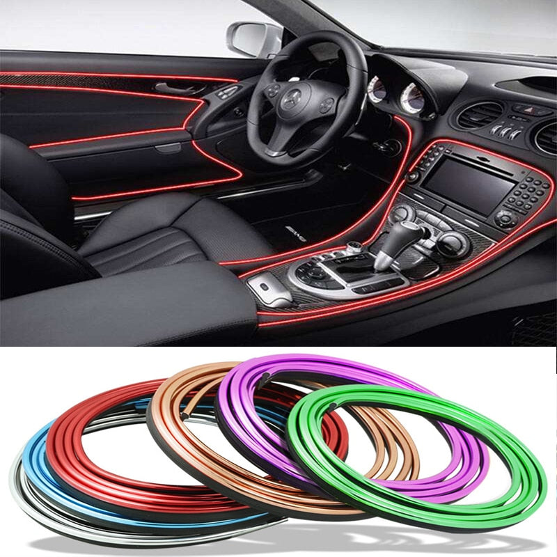 Universal Car Moulding Decoration Flexible Strips 5M/1M Interior Auto Mouldings Car Cover Trim Dashboard Door Edgein Car-styling