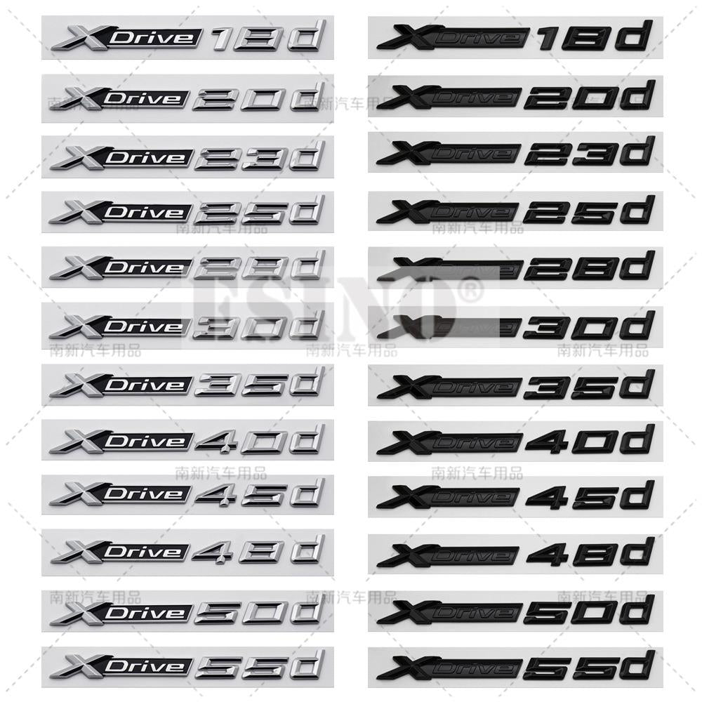 Car Styling 3D ABS Rear Trunk Emblem X Drive 20 25d 28d 30d 35d 40d 45d 50d 55d Car Badge Body Adhesive Emblem for BMW X3 X5 X6