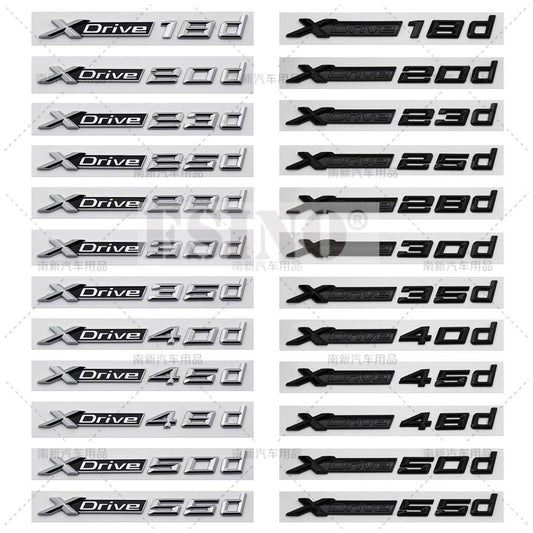 Car Styling 3D ABS Rear Trunk Emblem X Drive 20 25d 28d 30d 35d 40d 45d 50d 55d Car Badge Body Adhesive Emblem for BMW X3 X5 X6