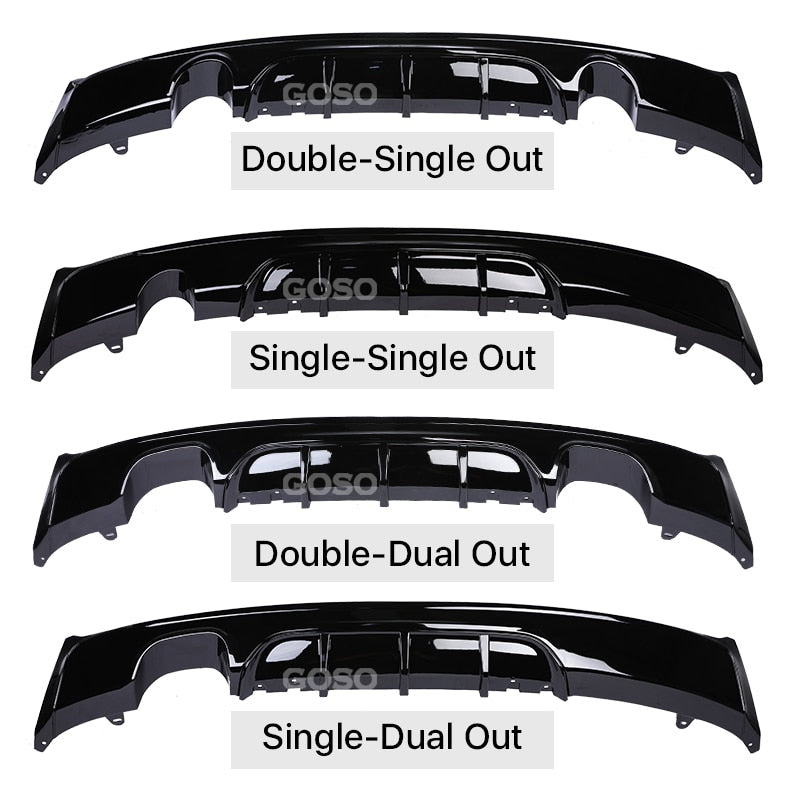 Carbon Fiber M Performance M Sport M Tech Rear Diffuser Bumper Body Kit For BMW 2 Series F22 F23 2014-2020 Glossy Black