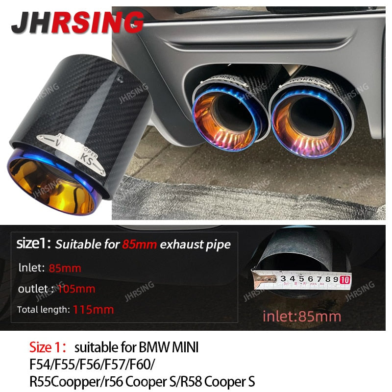 Carbon Fiber Mini Exhaust Tip Muffler Tips Fit for R55 R56 R57 R58 R59 R60 R61 F54 F55 F56 F57 F60 mini Cooper