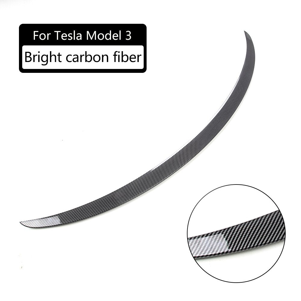 Tesla Model Y Model 3 2022 2023 Accessories Rear Trunk Lip Wing  Back Matte Bright Carbon Fiber Black Spoiler Car Styling