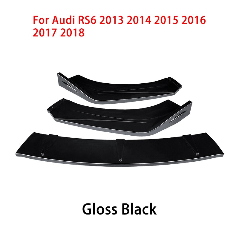 For Audi RS6 2013-2018 2016 2017 Car Front Bumper Splitter Lip Body Kit Spoiler Diffuser Deflector Carbon Fiber Look Accessories