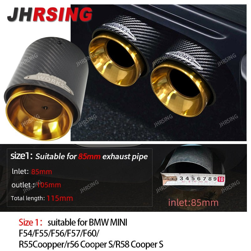 Carbon Fiber Mini Exhaust Tip Muffler Tips Fit for R55 R56 R57 R58 R59 R60 R61 F54 F55 F56 F57 F60 mini Cooper