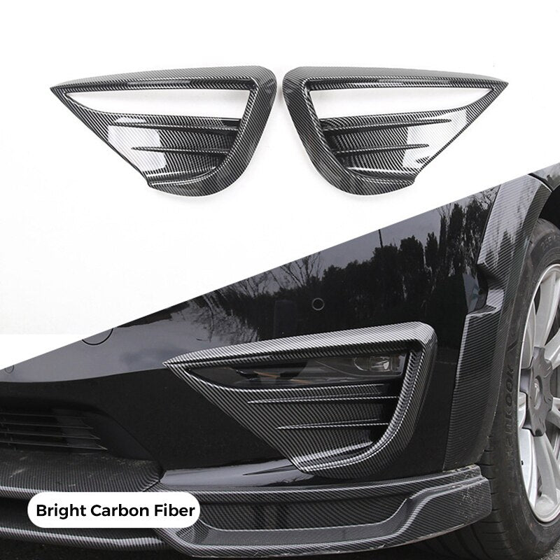 Tesla Model Y Fog Lamp Spoiler Blade Trim Protective Cover Woof Tooth Wind Knife ABS Decoration Sticker Car Accessories