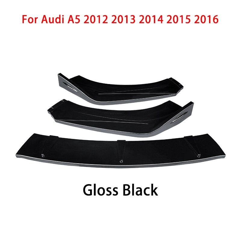 Car Front Bumper Splitter Lip Body Kit Spoiler Diffuser Deflector Carbon Fiber Look Accessories For Audi A5 2012 2014 2015 2016