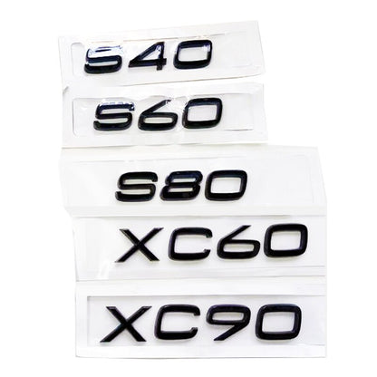 3D ABS Black Car Emblem Sticker For Volvo Letters On The Trunk XC60 XC90 S60 V40 V50 V60 C30 S80 S40 XC40 XC70 S90 Accessories