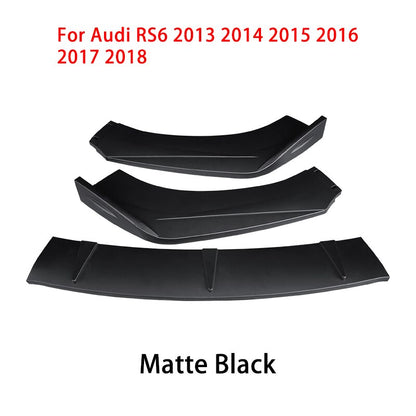 For Audi RS6 2013-2018 2016 2017 Car Front Bumper Splitter Lip Body Kit Spoiler Diffuser Deflector Carbon Fiber Look Accessories