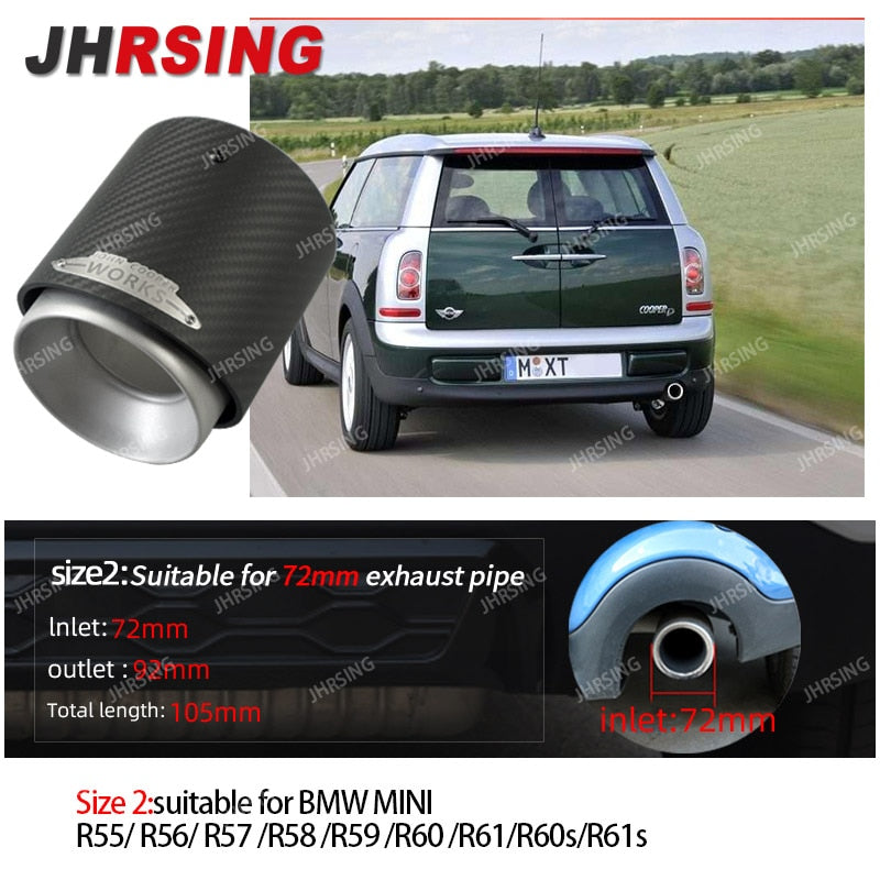 Carbon Fiber Mini Exhaust Tip Muffler Tips Fit for R55 R56 R57 R58 R59 R60 R61 F54 F55 F56 F57 F60 mini Cooper