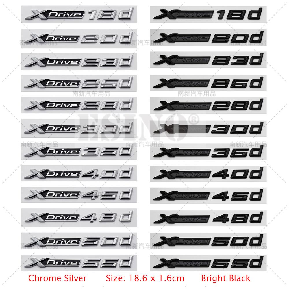 Car Styling 3D ABS Rear Trunk Emblem X Drive 20 25d 28d 30d 35d 40d 45d 50d 55d Car Badge Body Adhesive Emblem for BMW X3 X5 X6