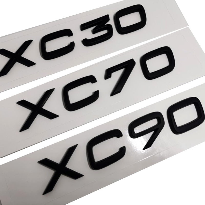 3D ABS Black Car Emblem Sticker For Volvo Letters On The Trunk XC60 XC90 S60 V40 V50 V60 C30 S80 S40 XC40 XC70 S90 Accessories