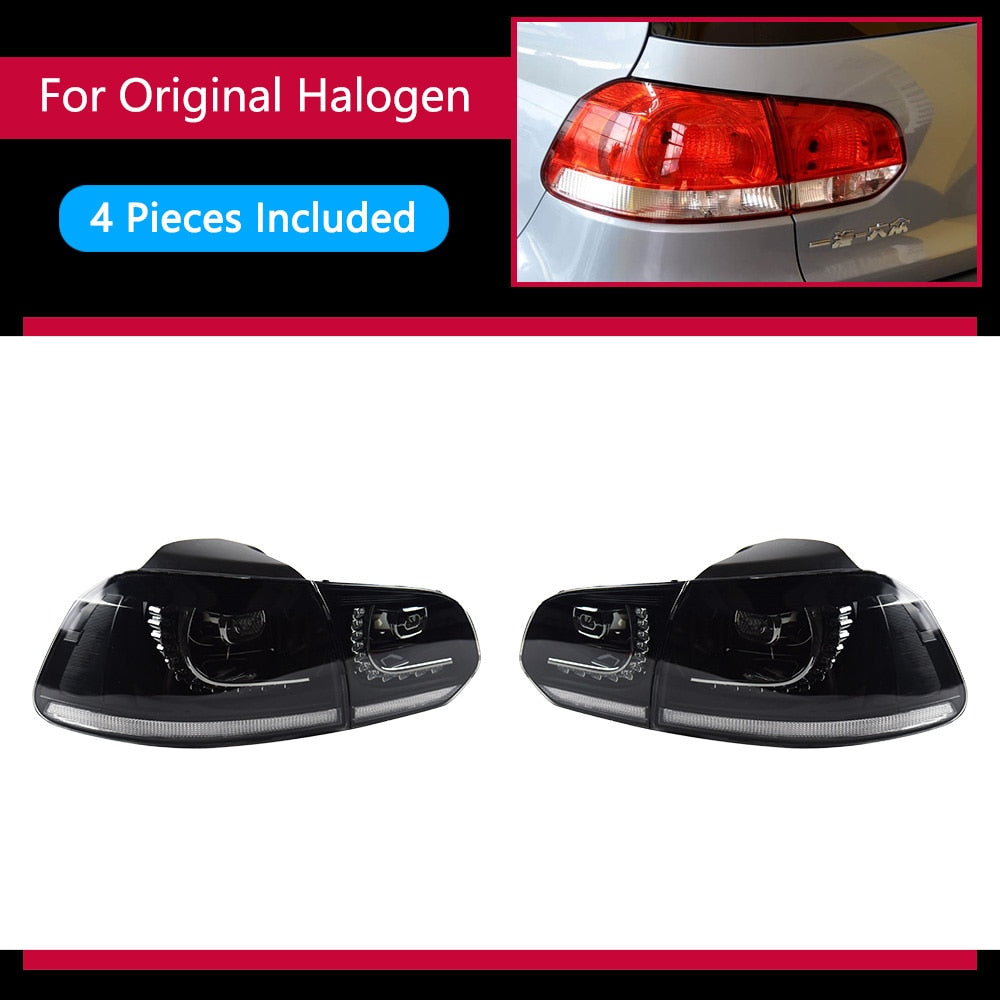 Car Lights For Golf 6 2009-2012 R20 Golf6 MK6 LED Auto Taillights Assembly Rear Dynamic Lamp Highlight Tools Accessories