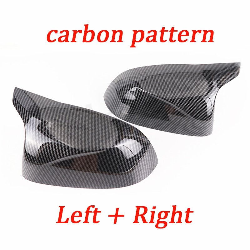 Auto Car Rear View Side Mirror Cover Trim for BMW F25 X3 F26 X4 F15 X5 F16 X6 2014 2015-2018 Bright black Carbon Fiber Style