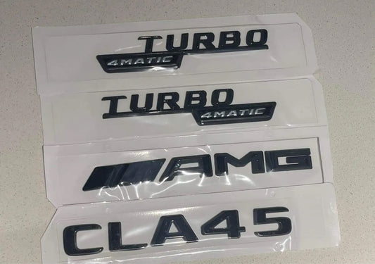 CLA45 AMG Turbo 4Matic + Gloss Black Rear Boot Badge Emblem CLA Class Mercedes