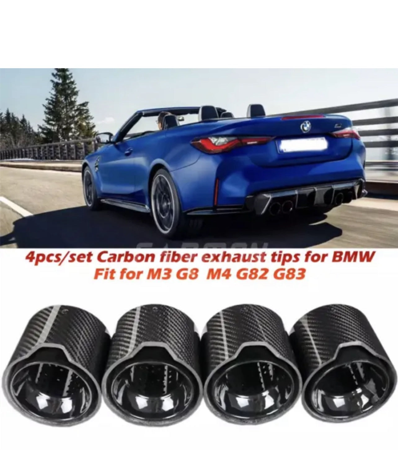 BMW M Performance Style Carbon Fibre Exhaust Tips M3/M4 (G80/G82/G83) X4