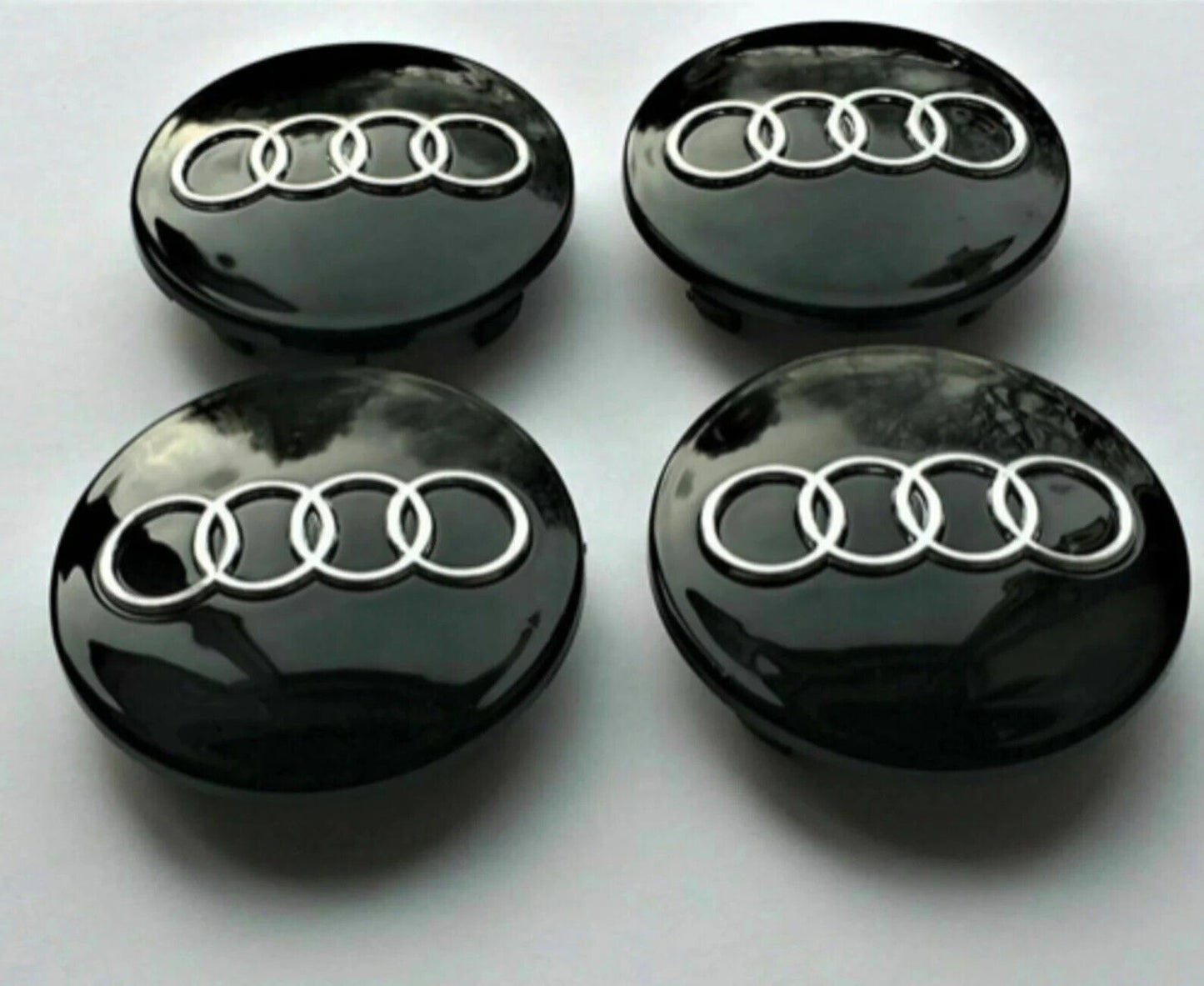 Audi Black Alloy Wheel Centre Caps 60mm  A3 A4 TT A5 A6 A8