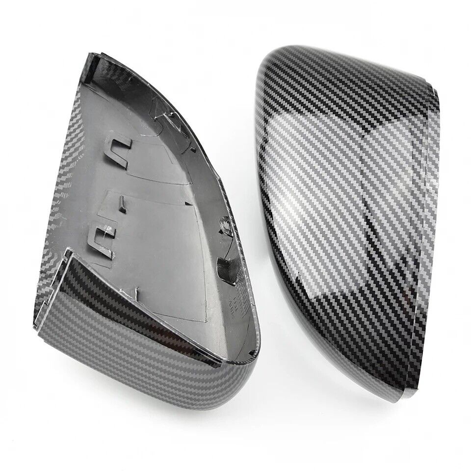 VW Polo Carbon Fiber Wing Mirror Cover Caps For VW Polo 6R 6C X2