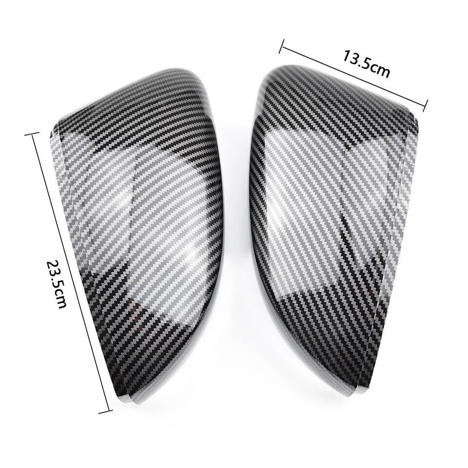 VW Polo Carbon Fiber Wing Mirror Cover Caps For VW Polo 6R 6C X2