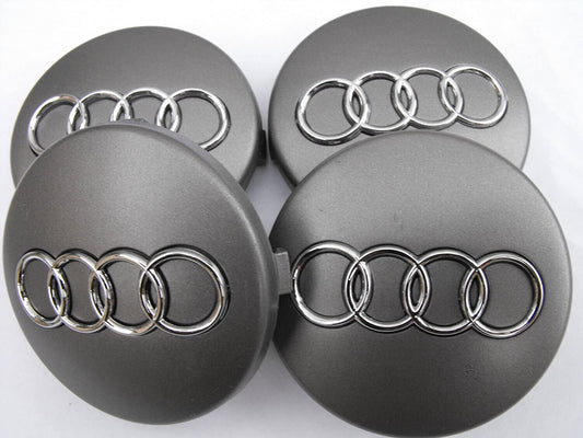 Audi Grey Alloy Wheel Centre Caps 60mm A3 A4 TT A5 A6 A8 4PC