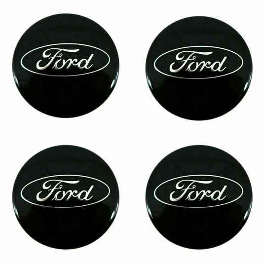 Black Ford Centre Caps 54mm Alloy Wheel Fits Most Models 4PCS