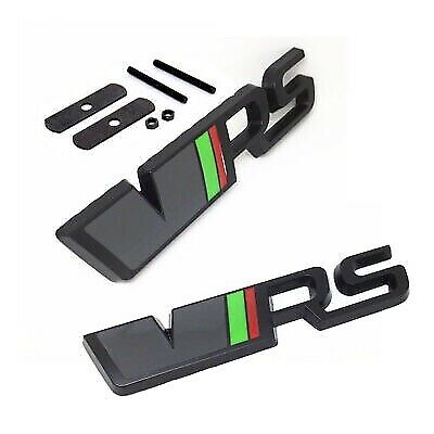 BLACK VRS 3D Front Grill And Rear Boot Emblem Badge Kit For Skoda Fabia Octavia